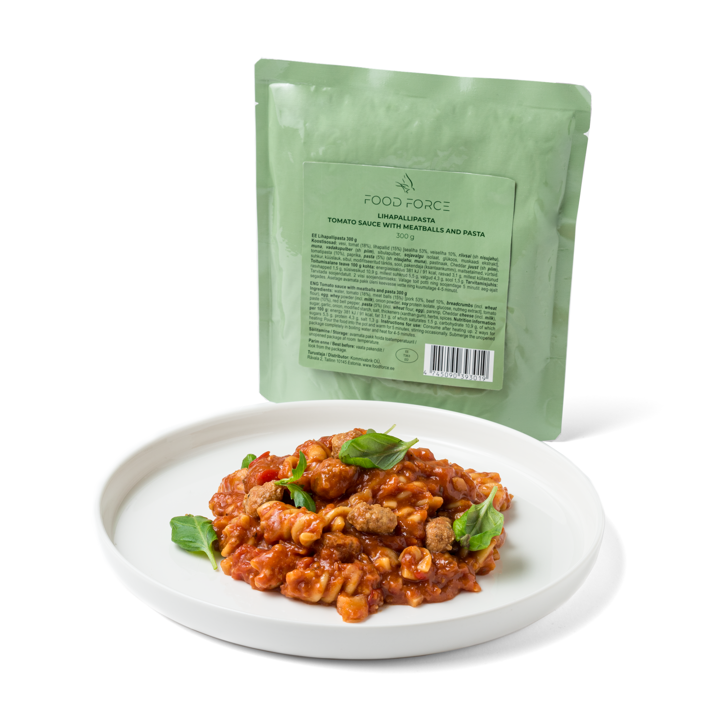 Tomato sauce with meatballs and pasta